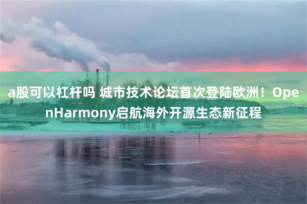 a股可以杠杆吗 城市技术论坛首次登陆欧洲！OpenHarmony启航海外开源生态新征程
