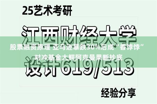 股票融资原理 亚马逊暴跌30%后成“香饽饽” 对冲基金大鳄阿克曼果断抄底