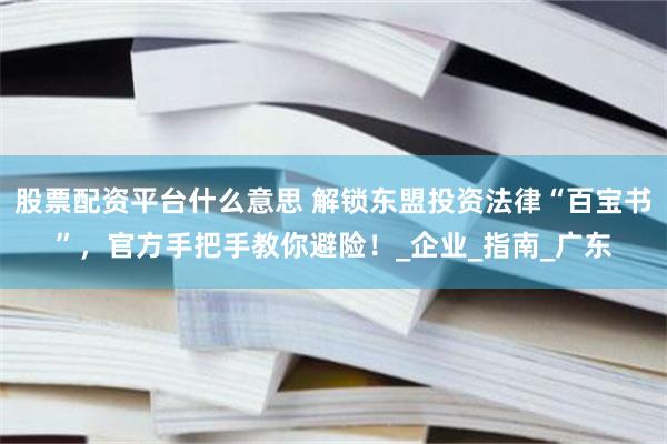 股票配资平台什么意思 解锁东盟投资法律“百宝书”，官方手把手教你避险！_企业_指南_广东