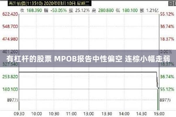 有杠杆的股票 MPOB报告中性偏空 连棕小幅走弱